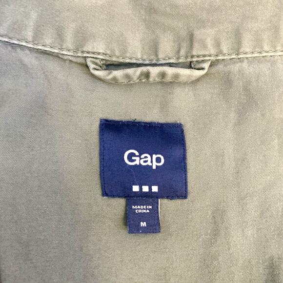 Gap Army Green Utility Jacket, Embroidered Detailing, Gathered Waist, Women’s M - Picture 8 of 10